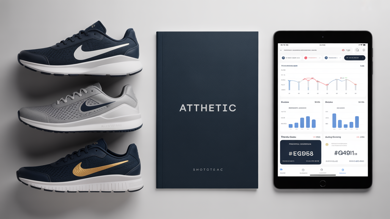 Premium sportswear and lifestyle brand merchandise in modern minimalist retail display